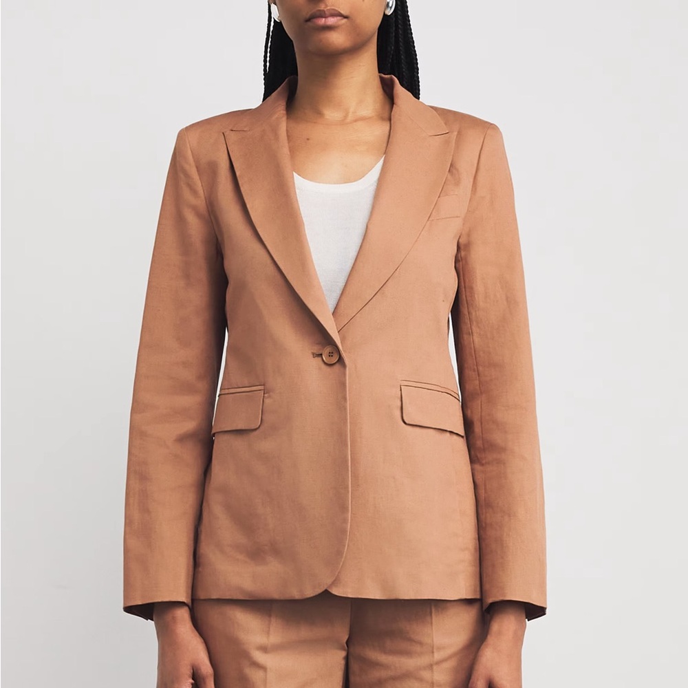 NWOT 🌿 Weekend Max Mara Washed Cotton Linen Blazer Jacket Sz 2 / XS